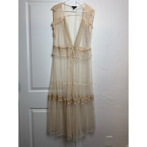 Express Beige Lace Maxi Dress